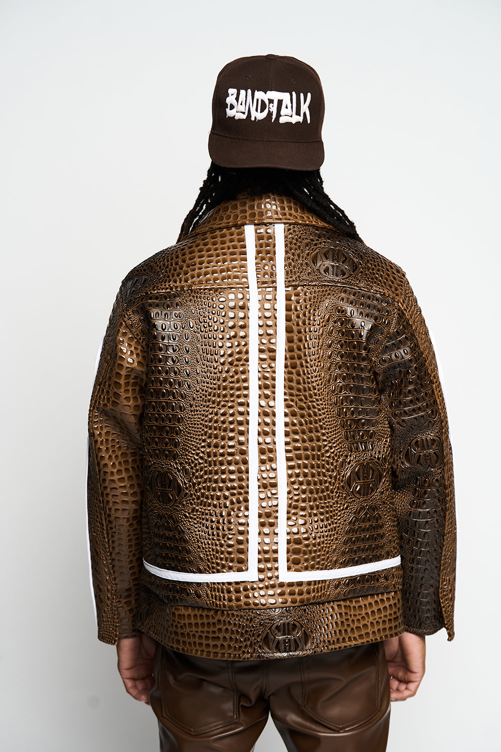 Brown Crocodile Leather Jacket