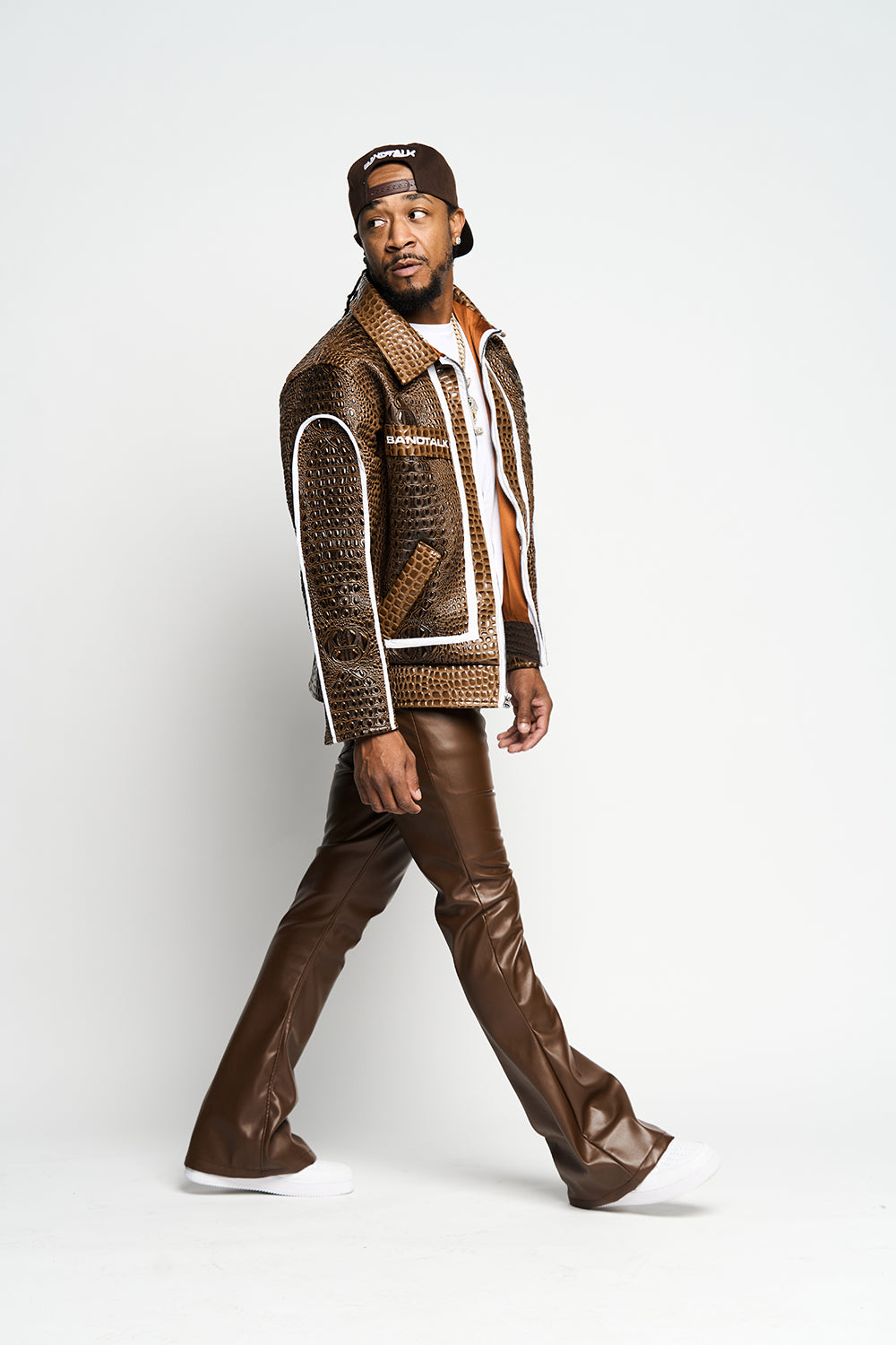 Brown Crocodile Leather Jacket